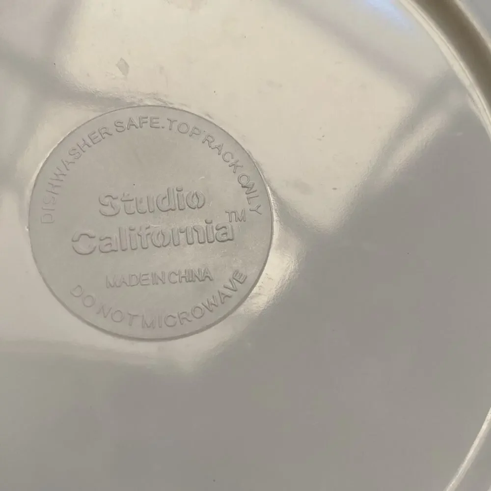 California Studios Melamine Set of 4 Unique Floral Patterns‎ 8-3/4” Lunch Plates